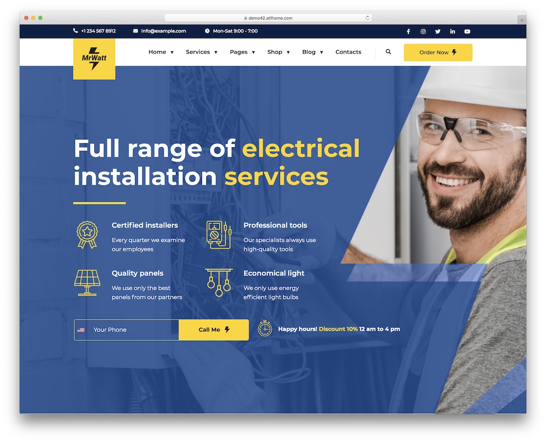 mrwatt elektryk motyw wordpress
