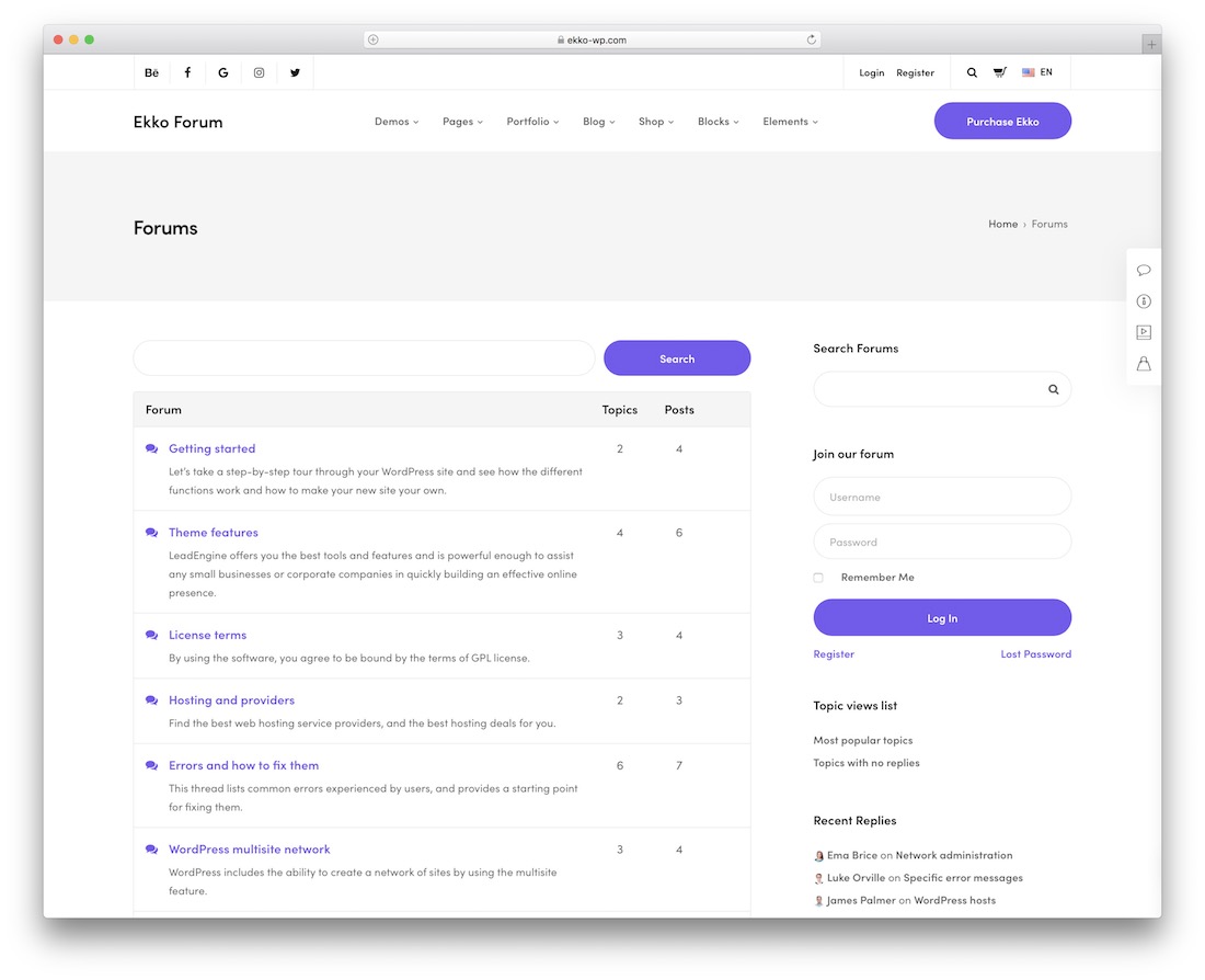 ekko wordpress bbpress 論壇主題