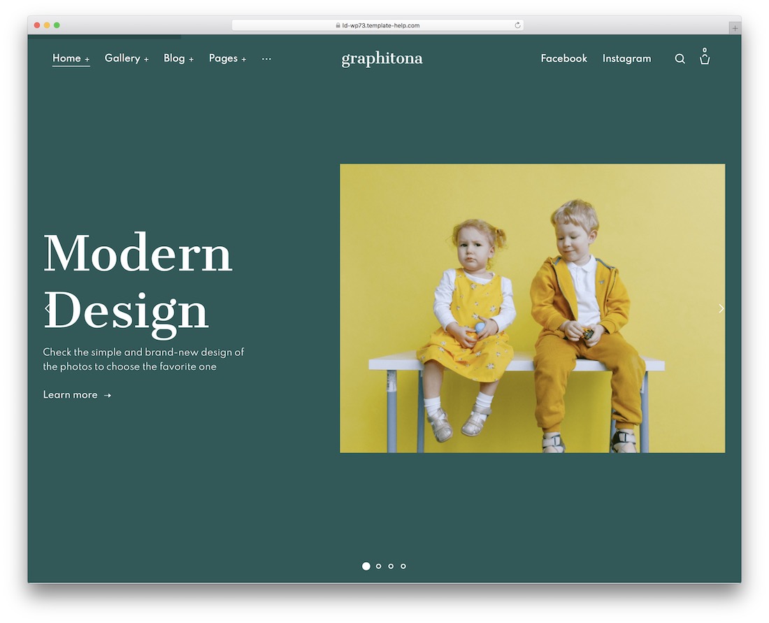 Tema wordpress per la condivisione di foto di graphitona
