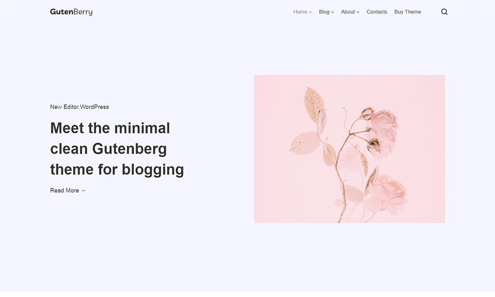 Gutenberry - ธีม WordPress บล็อกสะอาดบน Gutenberg