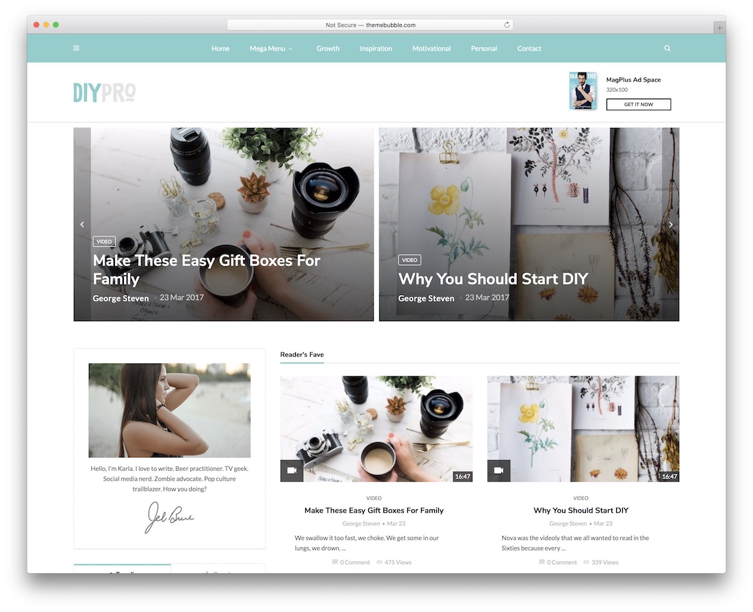 ธีมเวิร์ดเพรสบล็อก magplus diy