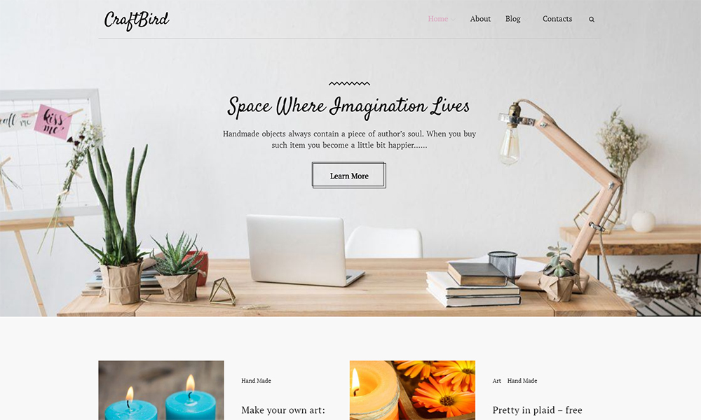 บล็อกส่วนตัวของศิลปินแฮนด์เมดธีม WordPress