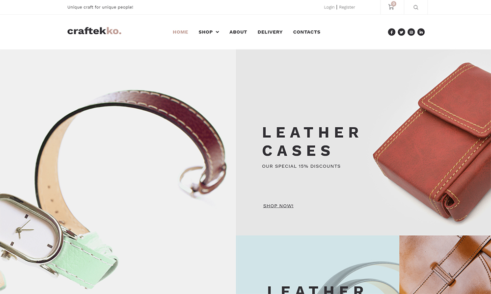 Craftekko - แฮนด์เมดอีคอมเมิร์ซ Clean Elementor WooCommerce Theme