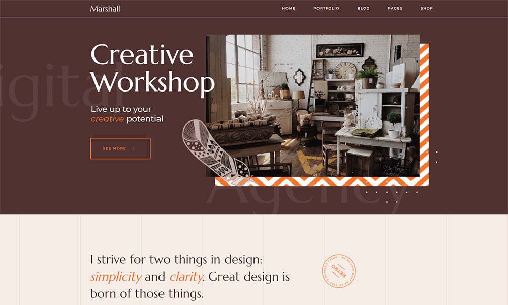 Marshall - ธีม WordPress อเนกประสงค์ที่สร้างสรรค์