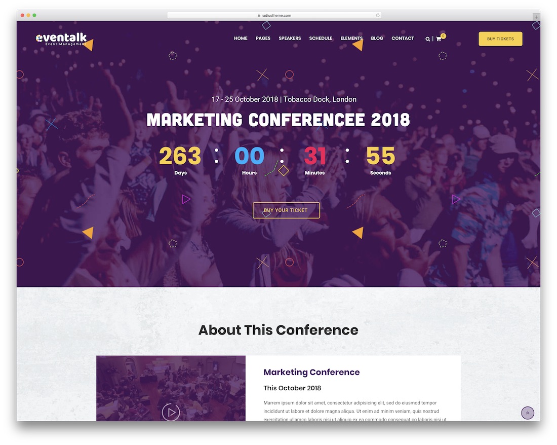 eventalk html5 wordpress theme