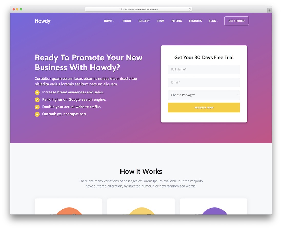 ciao tema wordpress di lead generation