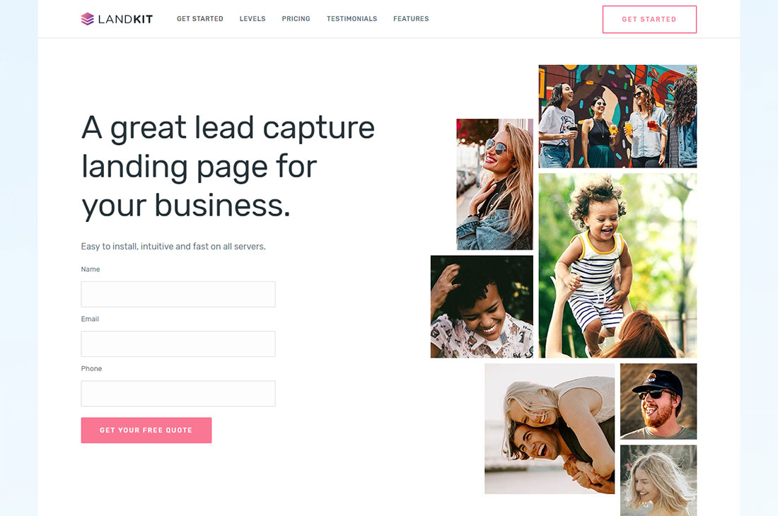 Tema WordPress per la generazione di lead di Landkit
