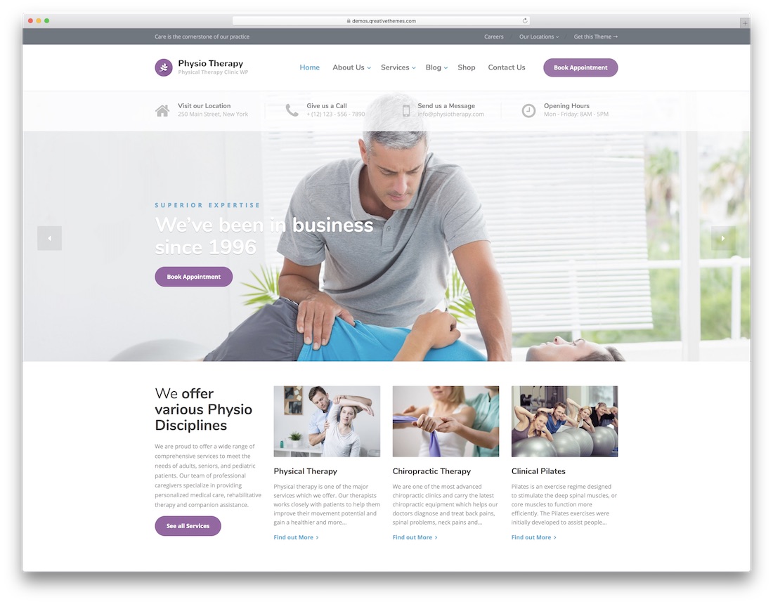 fisio fisioterapia quiroprático wordpress tema