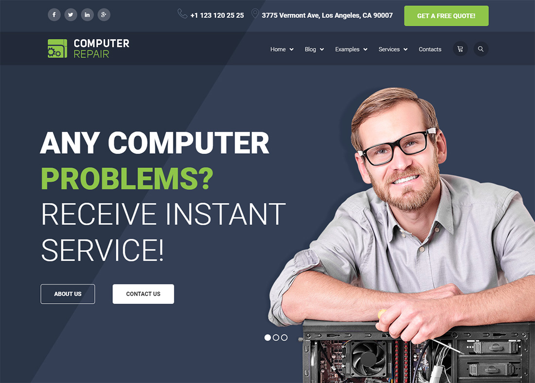 WordPress шаблоны на тему Ремонт компьютеров Ремонт