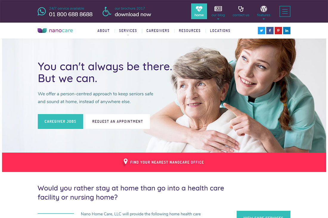 nanocare yaşlı bakımı wordpress temaları.