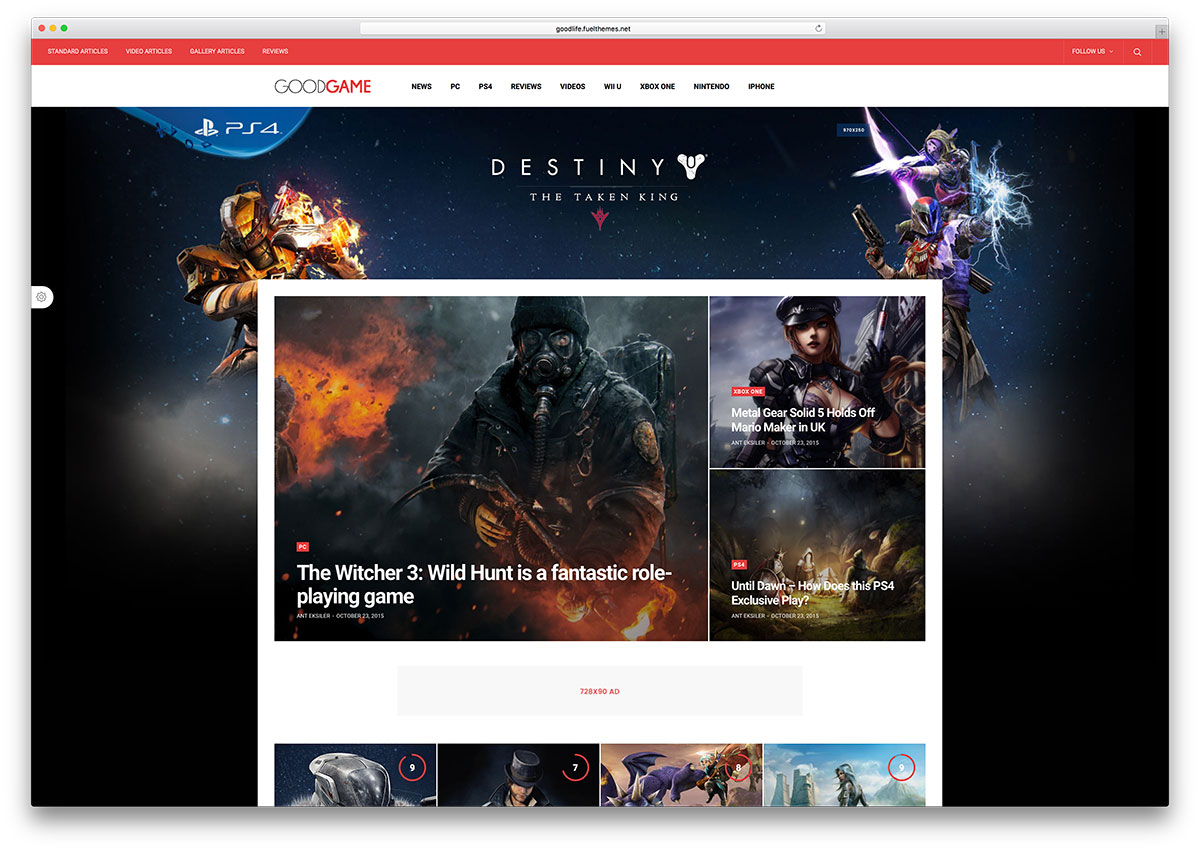 Goodlife-creative-gamer-wordpress-тема