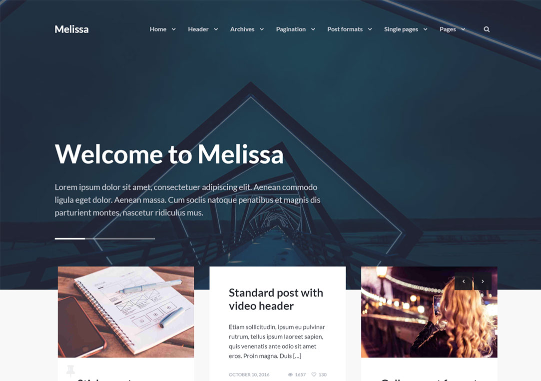 Melissa WordPress 主題視頻背景