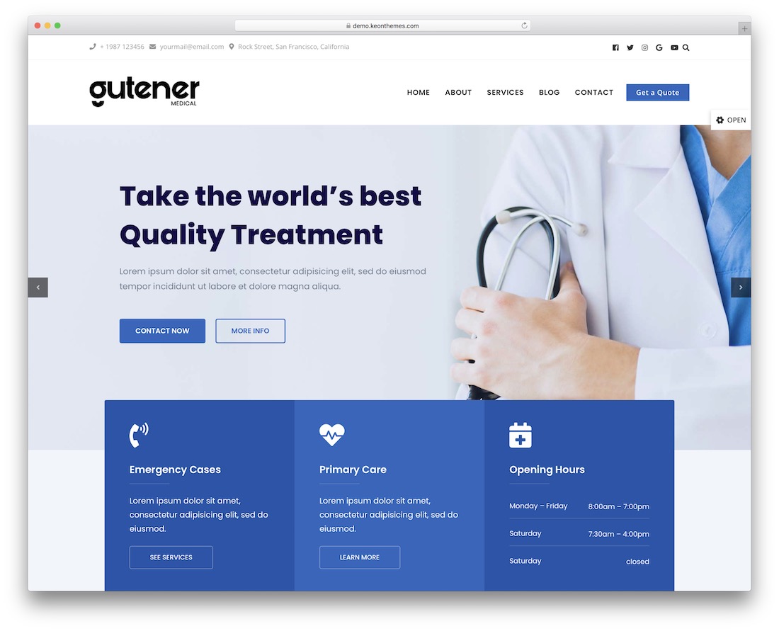 Gutener 医疗免费 wordpress 主题