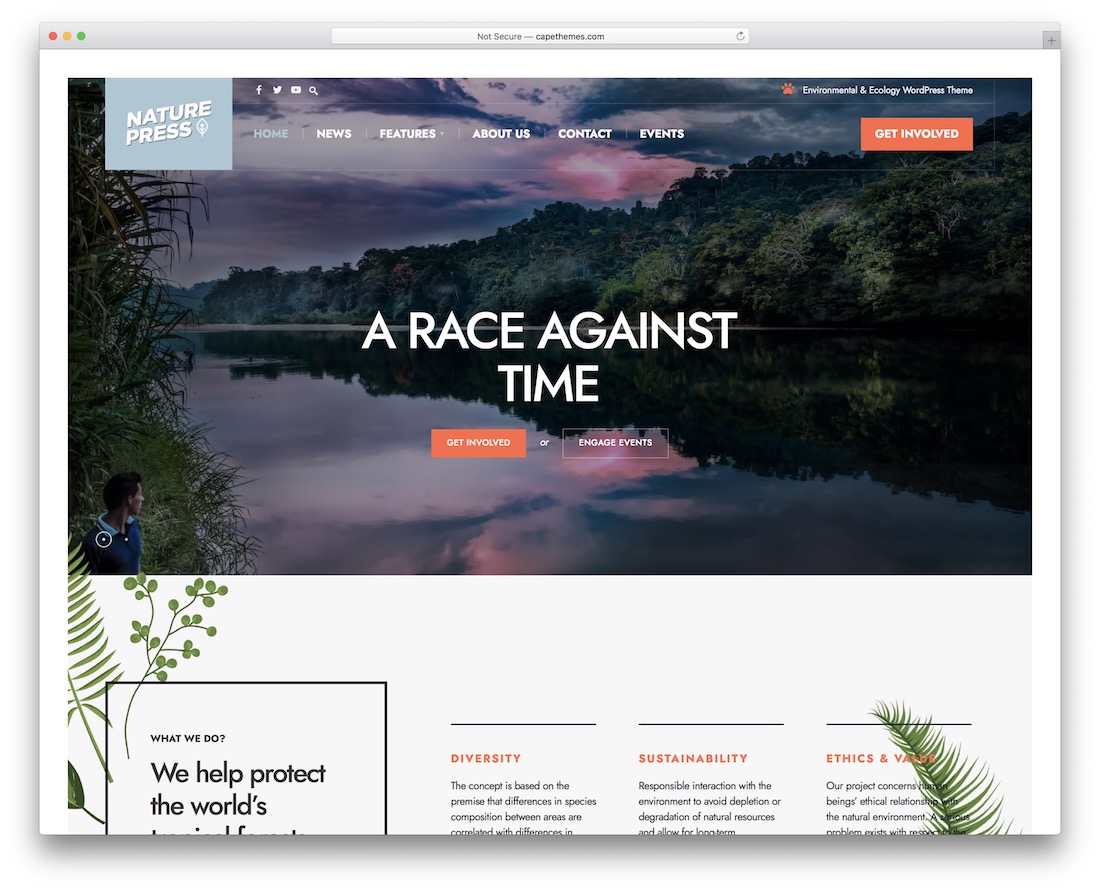 naturepress ekoloji çevre wordpress teması