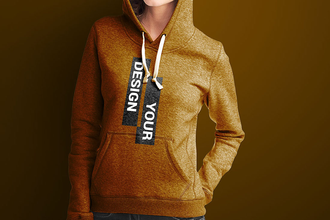 mockup hoodie wanita