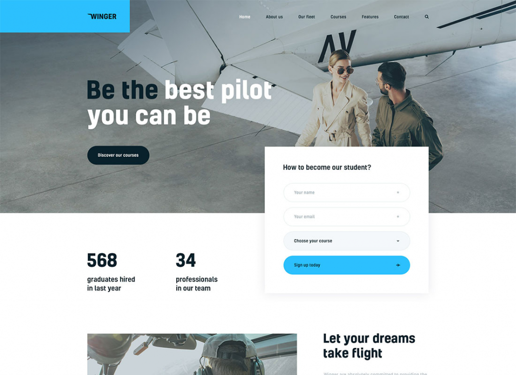 winger wordpress тема