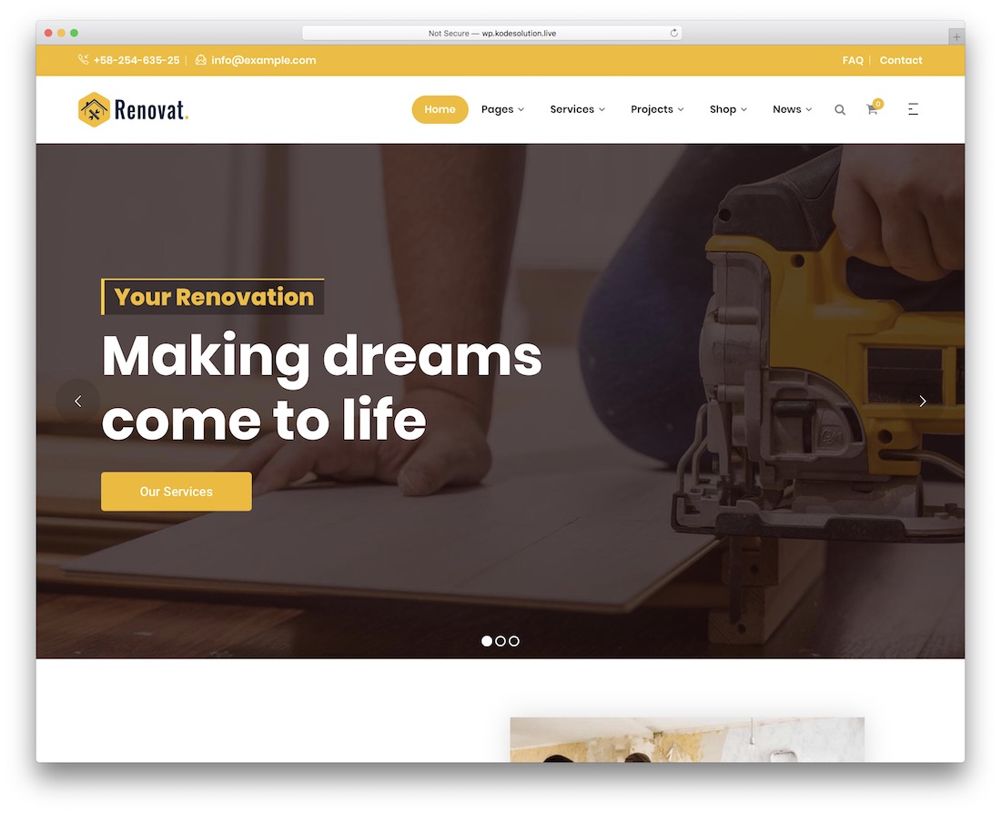 WordPress-Theme für Maler renovieren