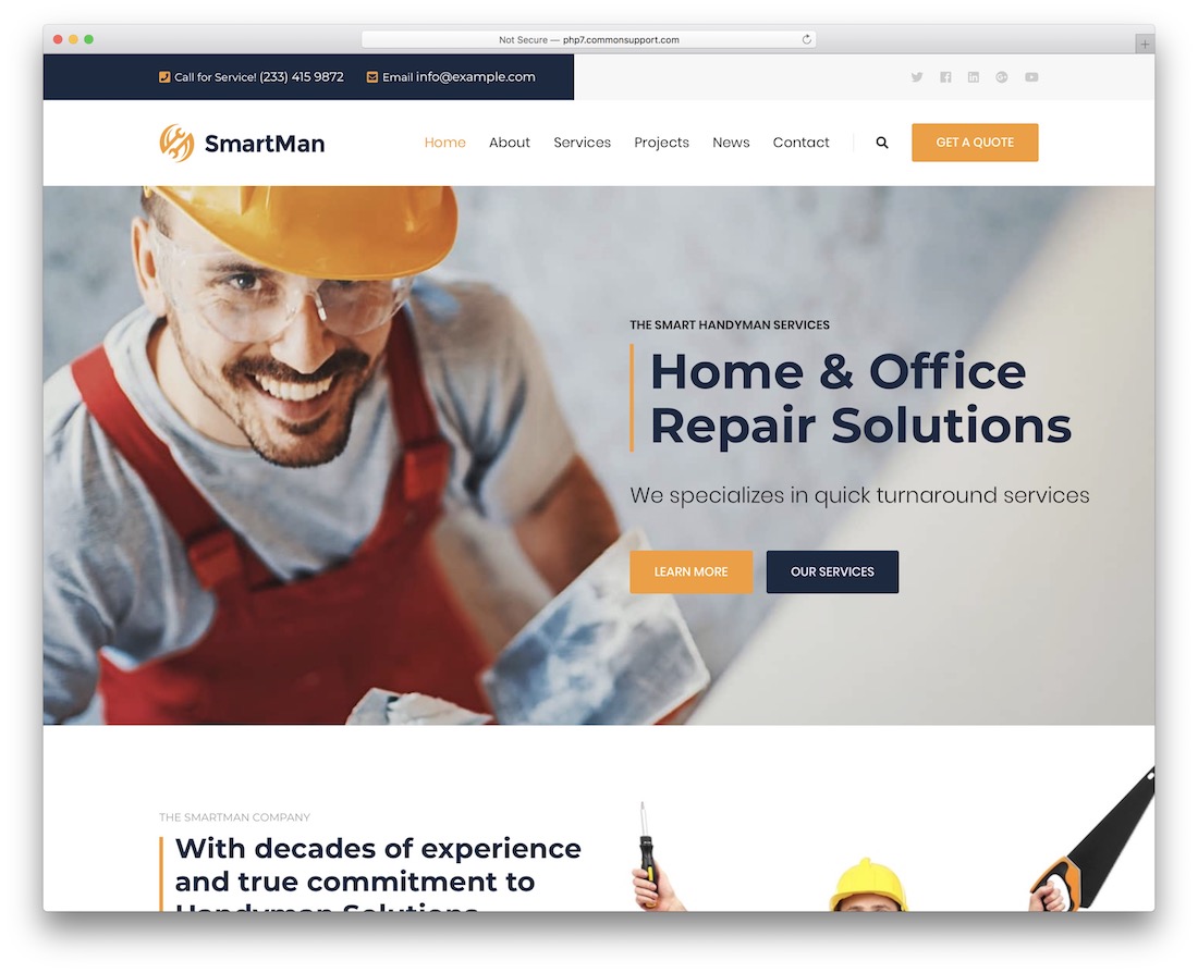 Smartman WordPress Theme für Maler