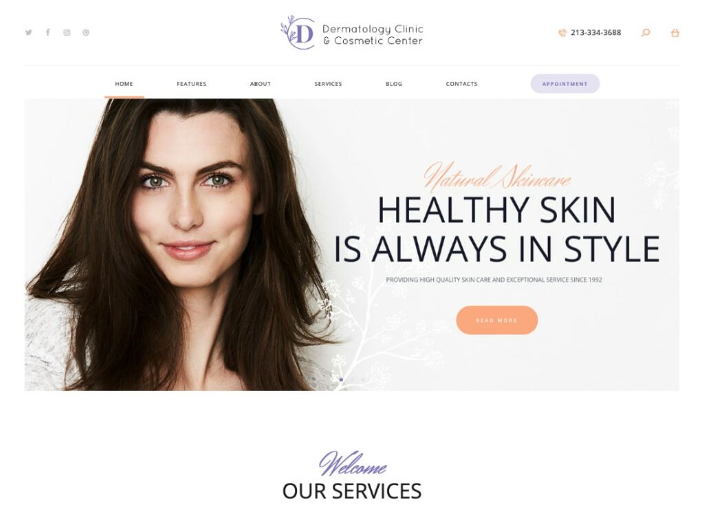 D&C | Tema WordPress per clinica dermatologica e centro di cosmetologia