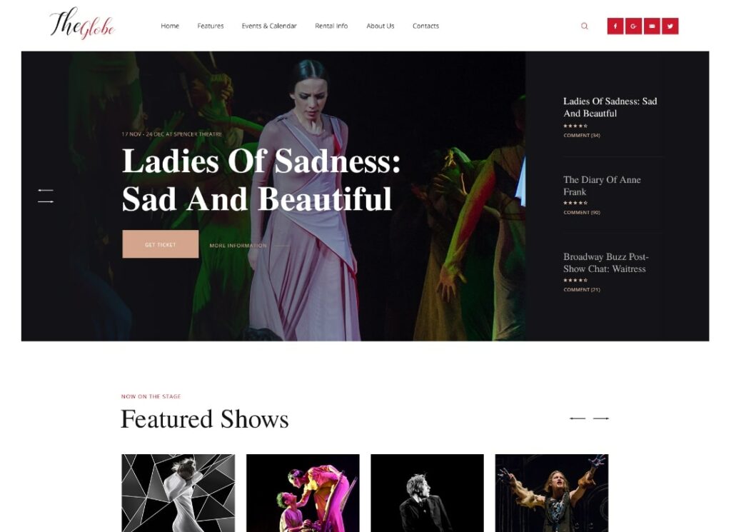 OsTende | Tema WordPress per Scuola di Arti e Teatro