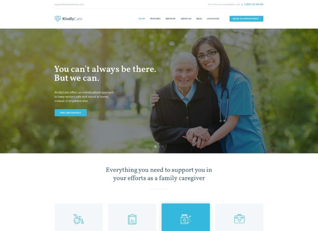 KindlyCare | Тема WordPress для пожилых людей и медицины