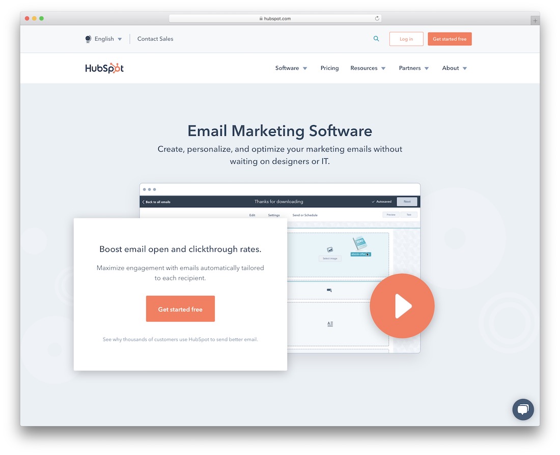 plateforme de marketing par e-mail hubspot