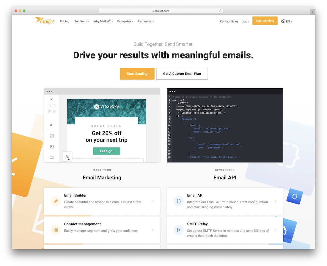 plateforme de messagerie mailjet
