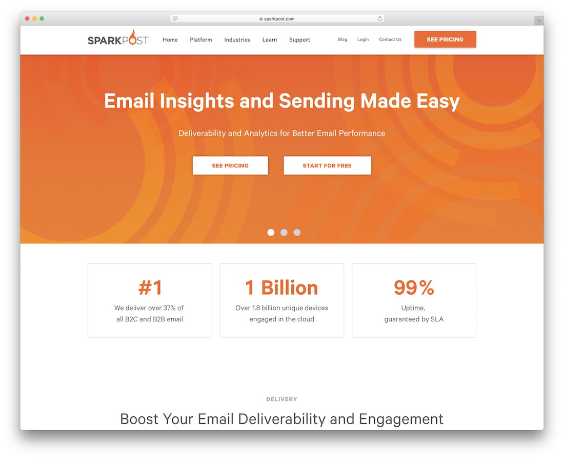 Plateforme de messagerie et informations sparkpost
