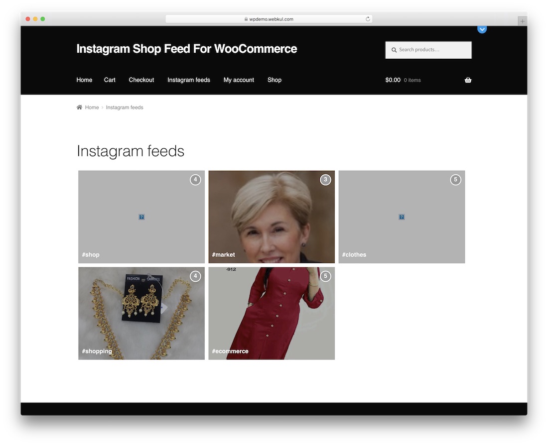 feed del negozio instagram per woocommerce