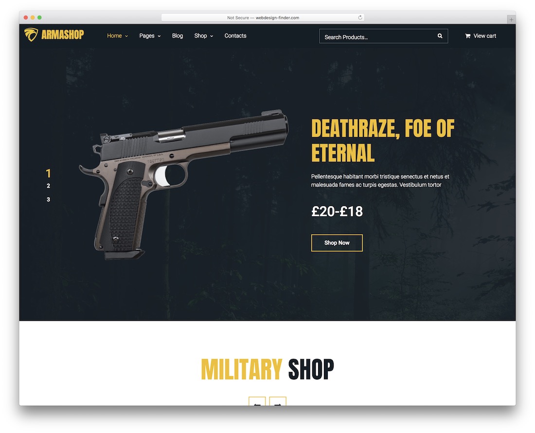 tema militar do wordpress de armashop