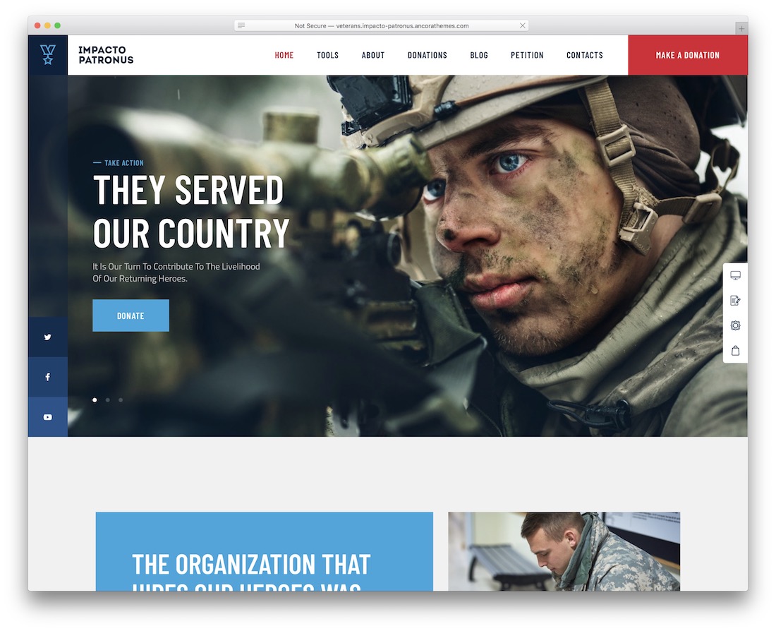tema militar do wordpress impacto patronus