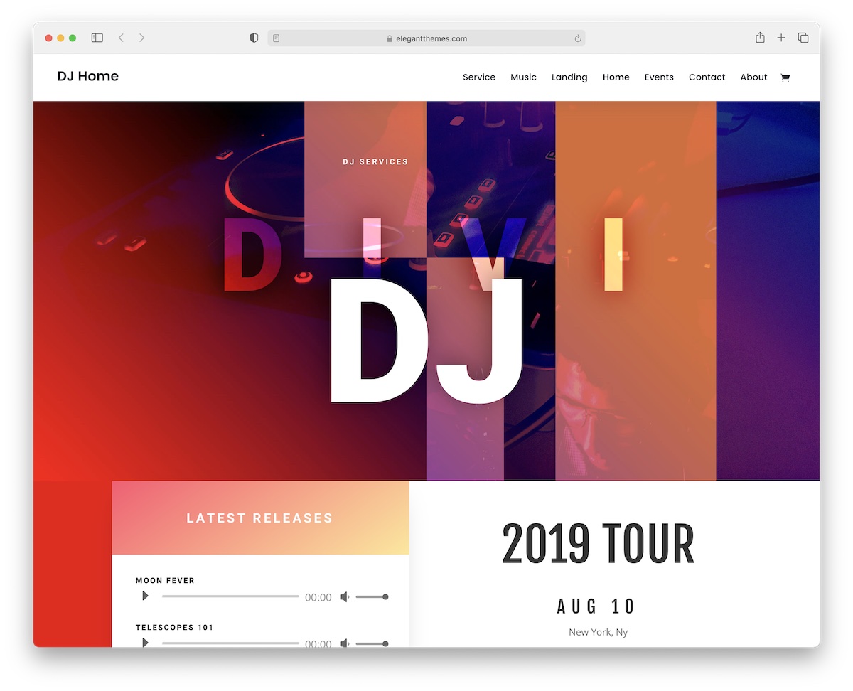 tema divi music wordpress