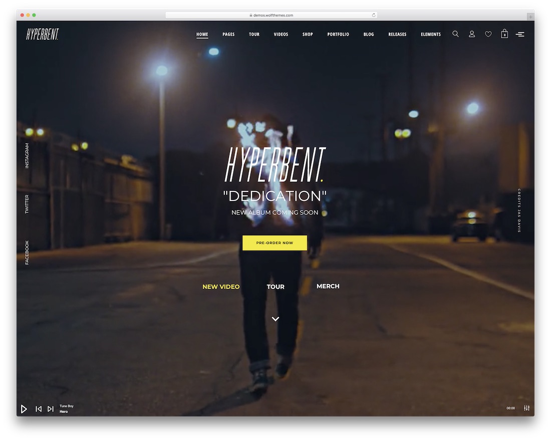 hipersensível tema de wordpress de música
