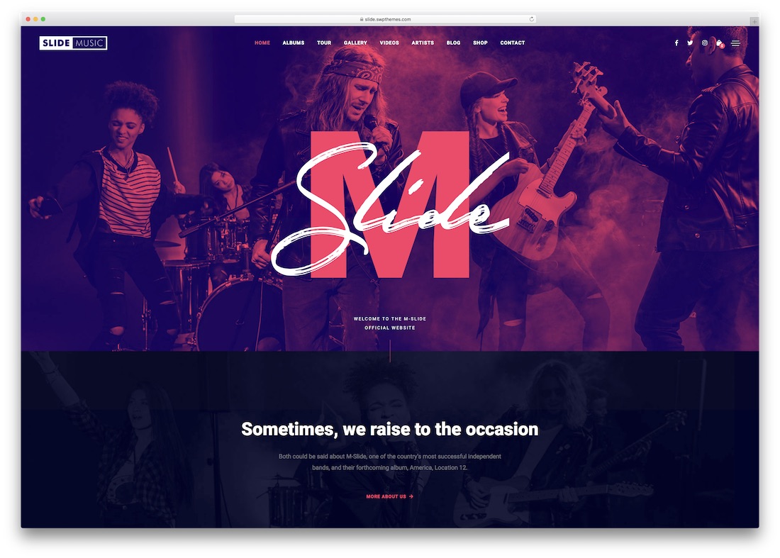 slide music tema wordpress