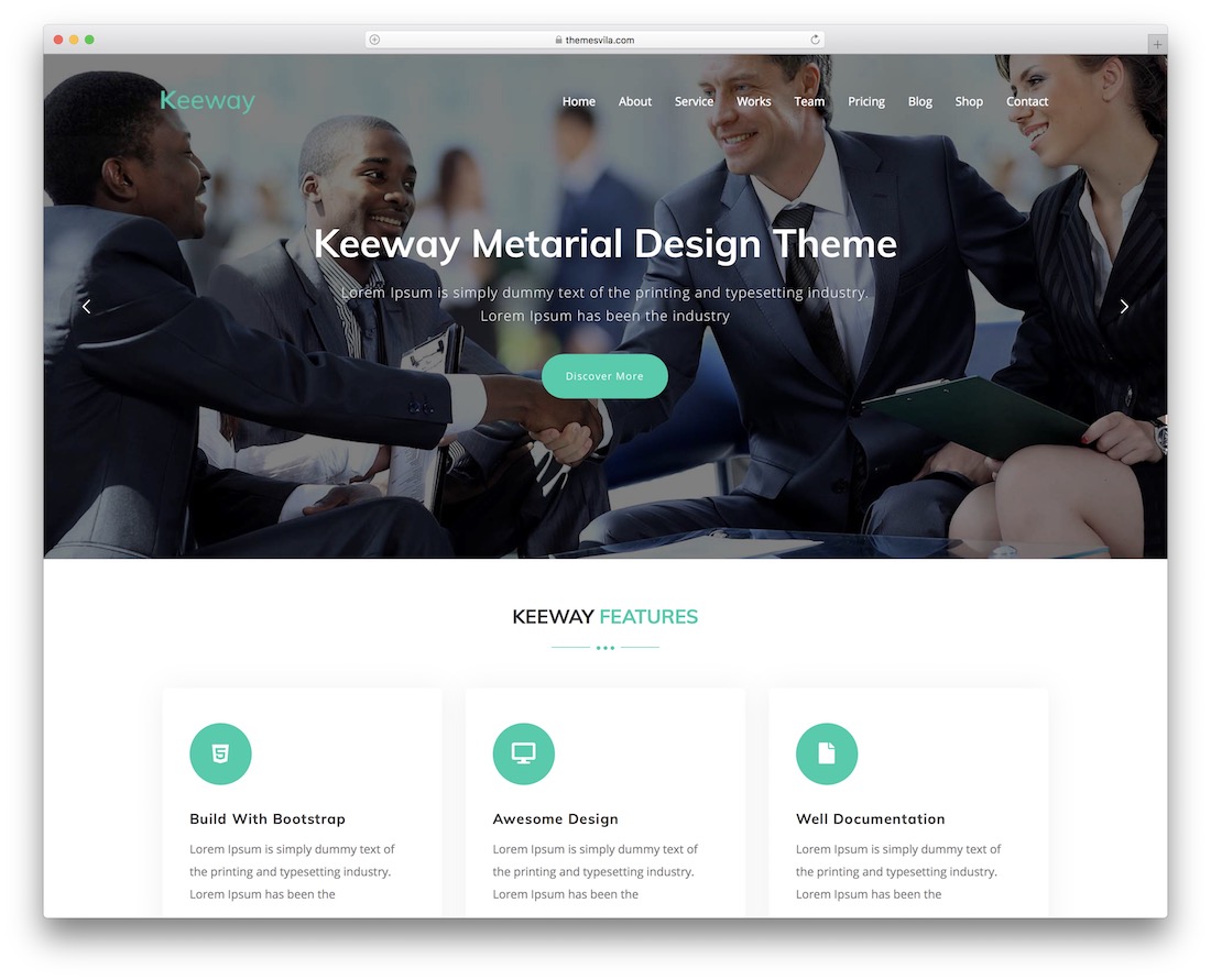 keeway wordpress material design theme