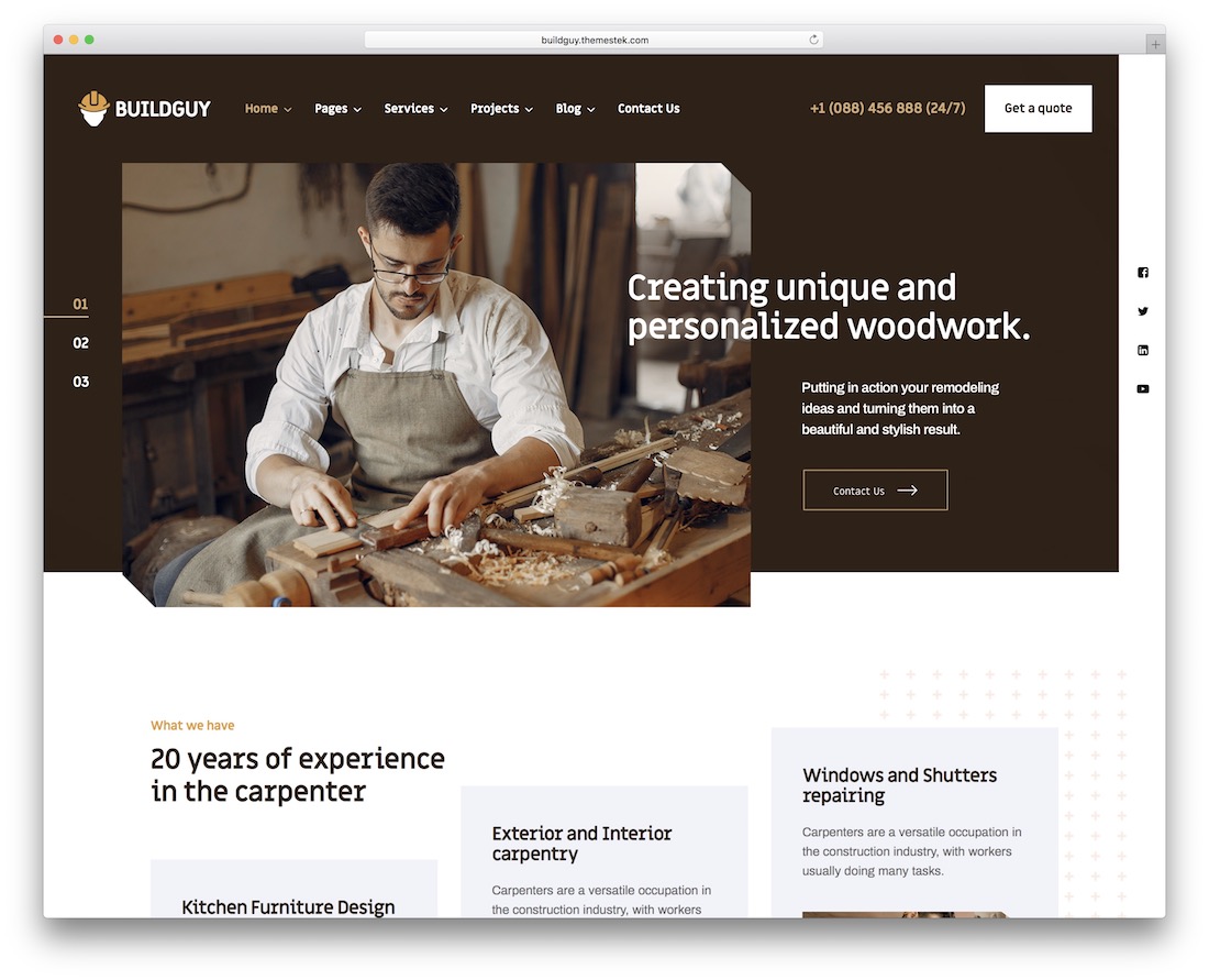 buildguy разнорабочий WordPress тема