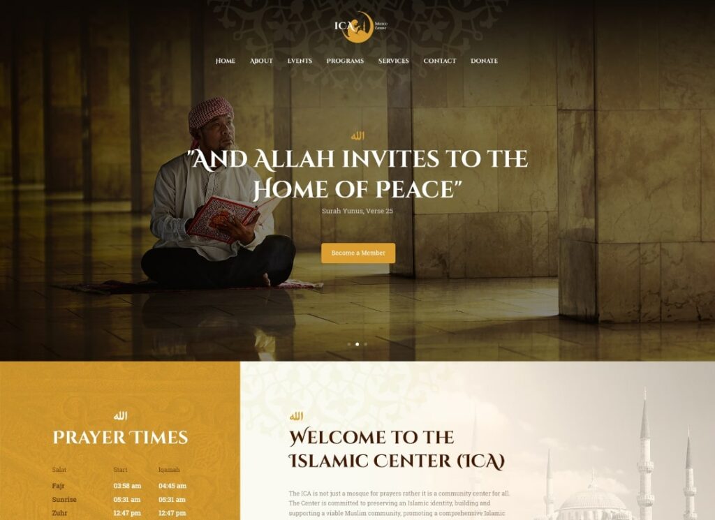 Shaha | Centro Islâmico e Mesquita Tema WordPress + RTL
