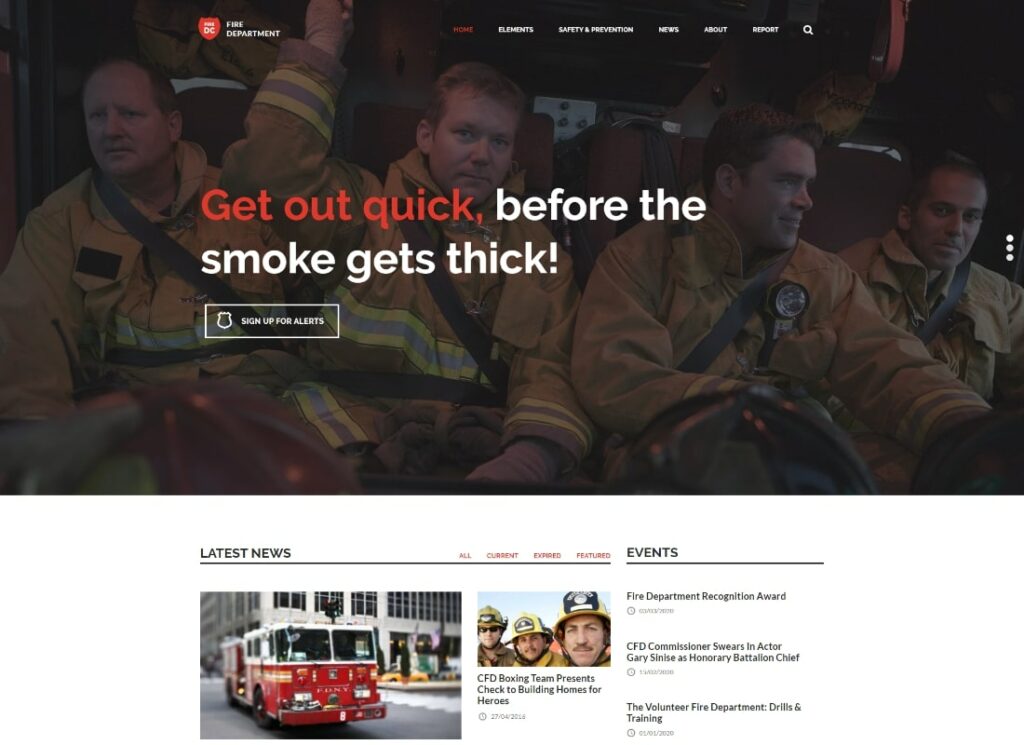Corpo de Bombeiros | Tema FD Station e Security WordPress