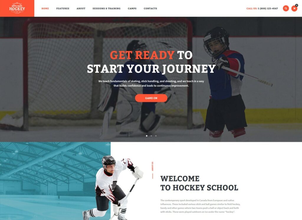 Vamos jogar | Tema WordPress da escola de hóquei e esportes de inverno