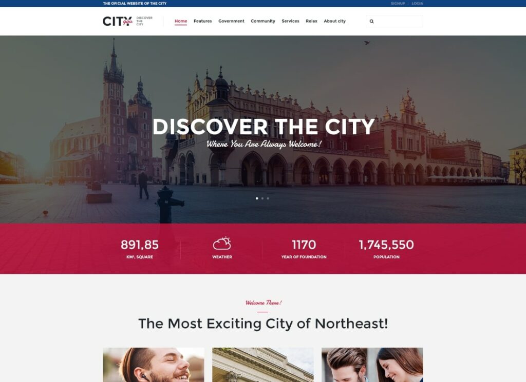 Governo da cidade | Tema político WordPress do governo municipal e do portal municipal