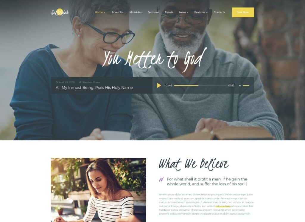 Aleluia | Tema WordPress de Igreja e Religião