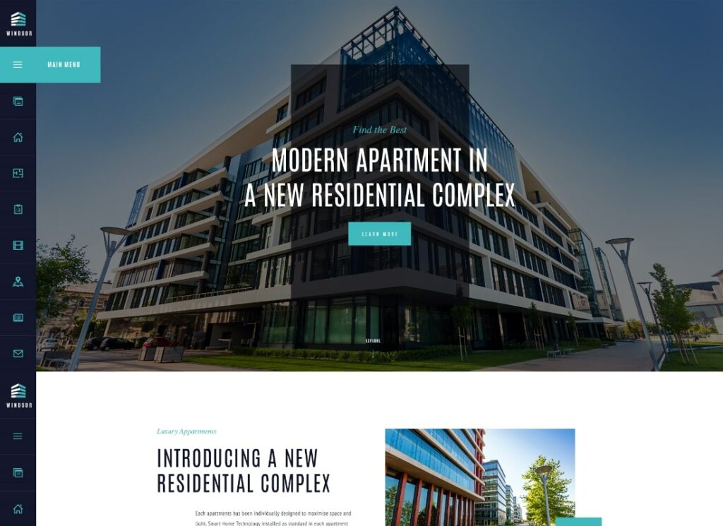Windsor | Tema WordPress de Complexo de Apartamentos / Propriedade Única