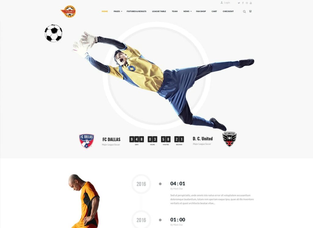 Clube de futebol | Tema WordPress do time de futebol
