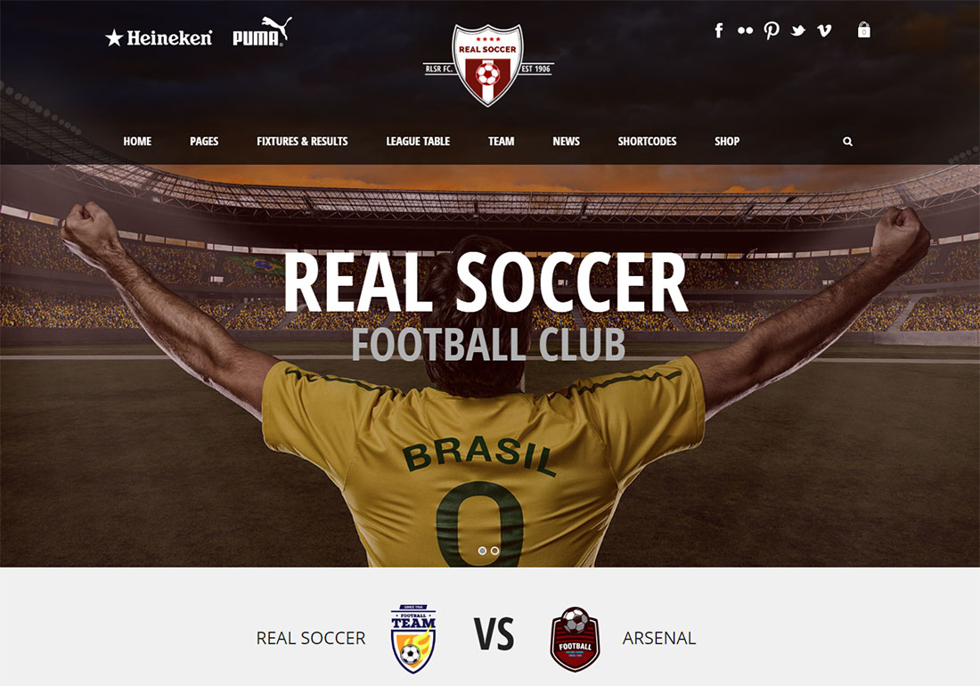 Tema de WordPress de béisbol de fútbol real