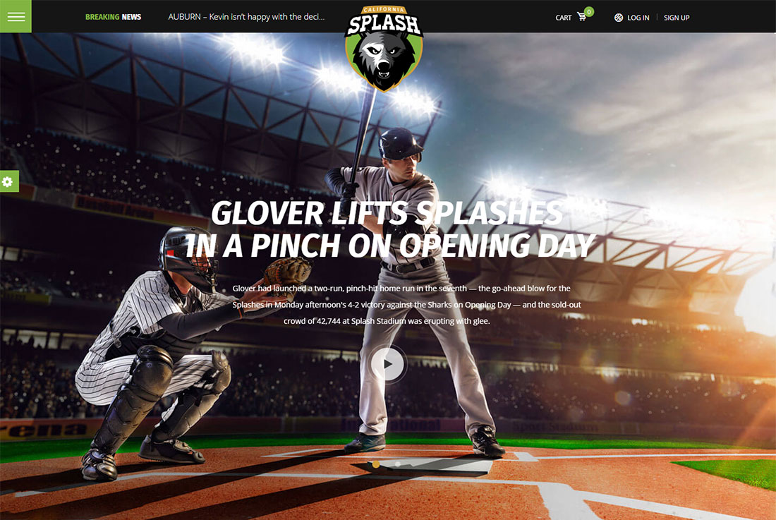Tema de WordPress de béisbol Splash Sport