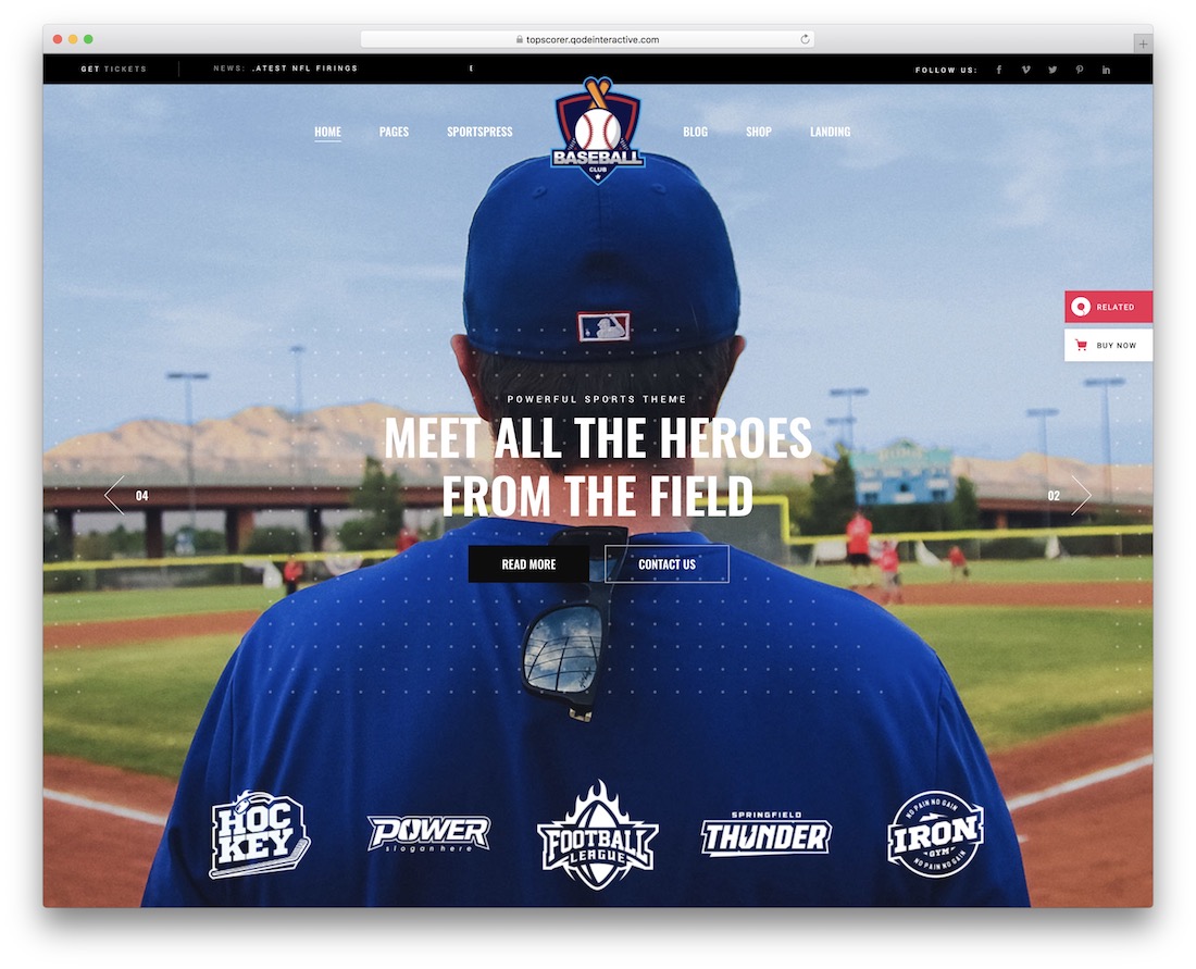tema de wordpress de béisbol de máximo goleador