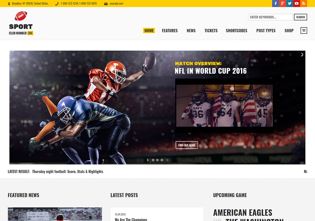 Tema de WordPress de béisbol del club deportivo