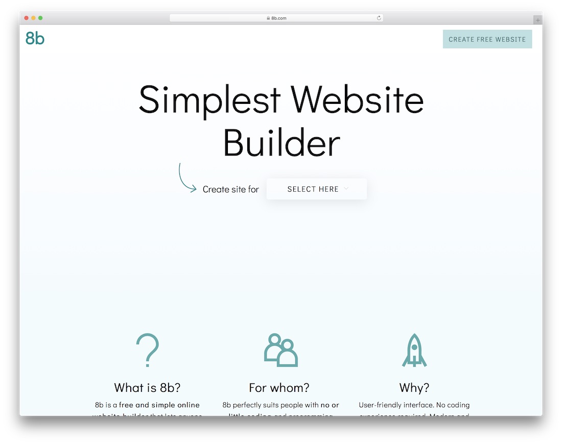 8b creador de sitios web gratuito