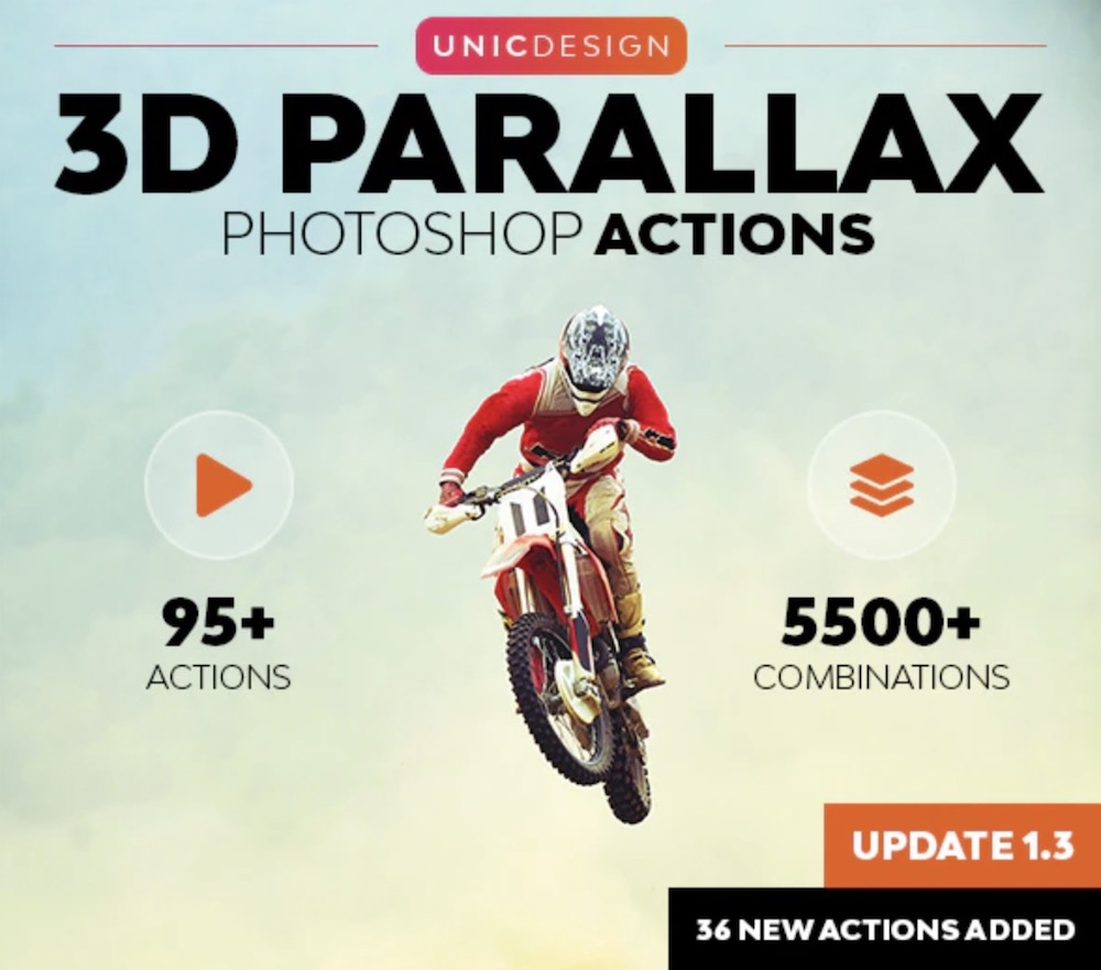 Actions photoshop animées parallaxe 3D