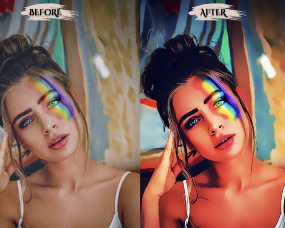 dessin animé peinture photoshop action